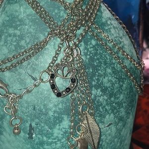 Vintage Gothic charm double chain